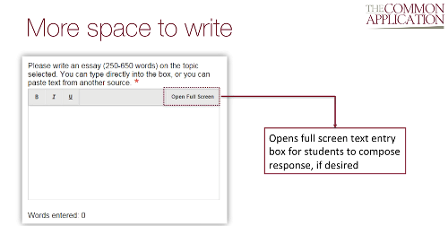 Common App Essay Section