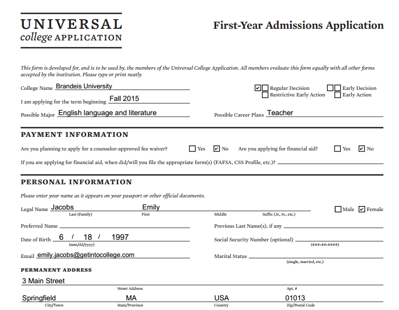 Uca essay instructions universal college application