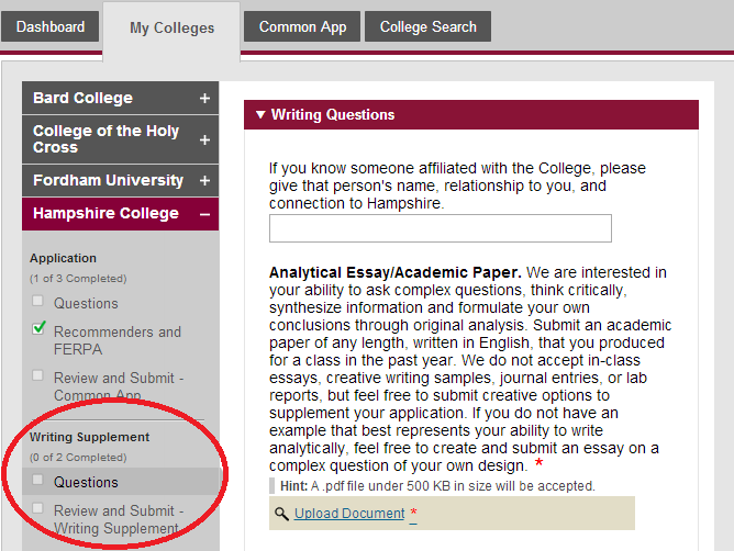 common app colleges without supplemental essays for college