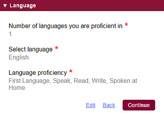common app languages